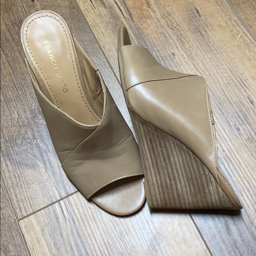 Nude wedge heels slip on